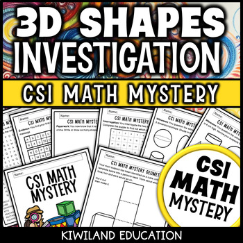 Preview of 3D Shapes Activity Geometry CSI Math Mystery 2nd 3rd Grade Shape Investigation