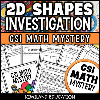 Preview of 2D Shapes Activity Geometry CSI Math Mystery 2nd 3rd Grade Shape Investigation