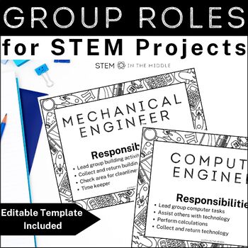 Preview of STEM Group Roles for STEM Challenges and Cooperative Learning Activities