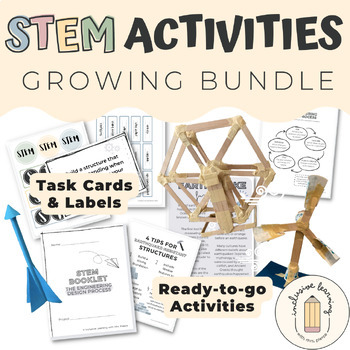 Preview of STEM Engineering Bundle: 3rd-6th Grade Activities, Task Cards, Bins, & Booklets!
