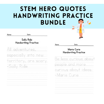 Preview of STEM Hero Quotes Handwriting Practice