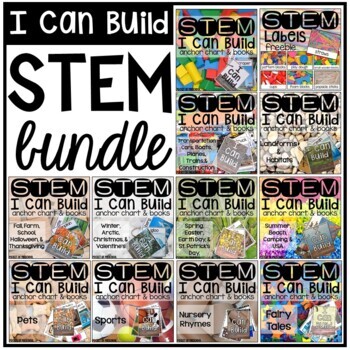 Preview of STEM I Can Build®️ Cards, Books, and Anchor Charts BUNDLE