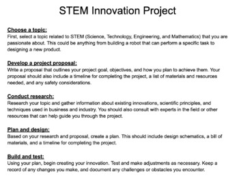 Preview of STEM Innovation Project