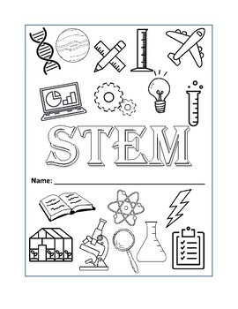 Preview of STEM Interactive Notebook Coloring sheet COVER