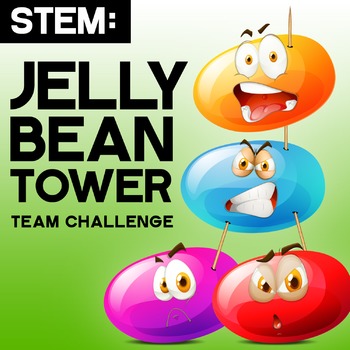 Preview of STEM: Spring Easter - Jelly Bean Tower - Engineering, Integrated Math & Writing