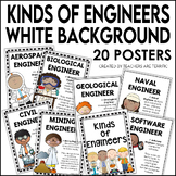 Kinds of Engineers Posters featuring White Backgrounds