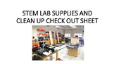 STEM LAB SUPPLIES AND CLEAN UP CHECK OUT SHEET (Forever Free)