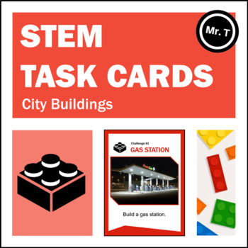 Preview of STEM - LEGO - 40 Task Cards - City Buildings, Structures, Landmarks