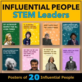 Preview of STEM Leaders Influential People Posters Classroom Decor Bulletin Board 