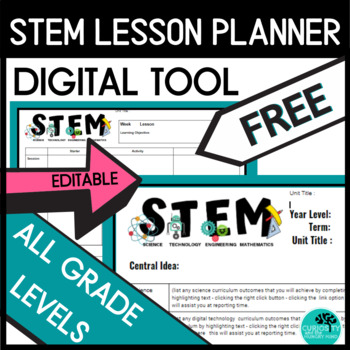 Preview of STEM Lesson Planner FREE - EDITABLE Digital