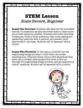 Preview of STEM Lesson: Rosie Revere, Engineer