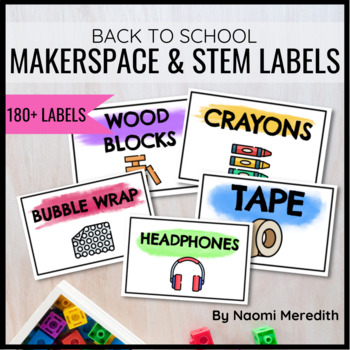 Preview of STEM & Makerspace Labels | 180+ Labels | Editable Template