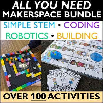 Preview of STEM & Makerspace Year Bundle 109 Challenges Coding Robotics Ozobot Activities