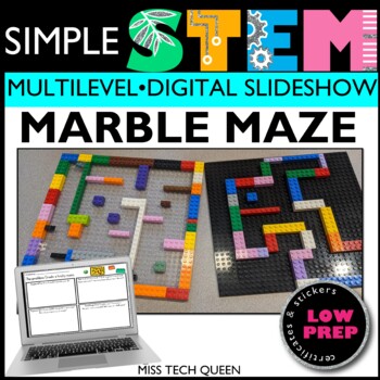 Preview of STEM Marble Maze Activity STEAM Challenges Low Prep Puzzle Run Summer Activities