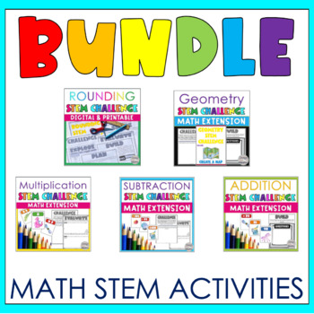 Preview of STEM Math Activities Bundle | Math PBL | Math Extensions