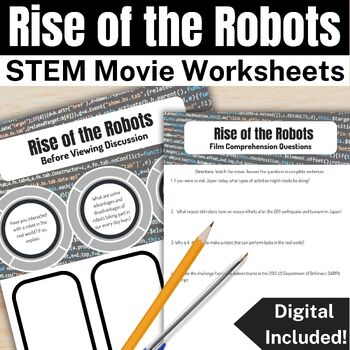 Preview of PBS NOVA Rise of the Robots Movie Guide for Robotics - STEM Sub Plan Activities