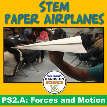Preview of Forces & Motion MS-PS2-2 STEM Paper Airplane Competition 5E Digital 
