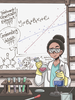 Preview of STEM Poster, Manga Style, Math Regression (Digital format [JPEG], 12"x18")