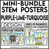STEM Poster Mini Bundle in Purple, Lime, and Bright Turquoise