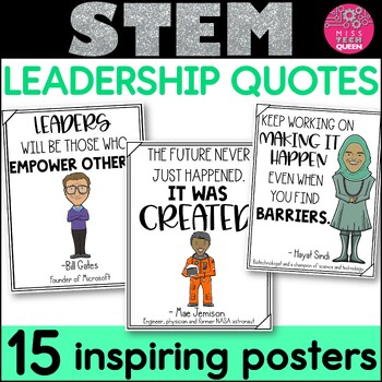 Preview of STEM Posters Leadership Quotes Makerspace Decor Inventor Science Leaders Women