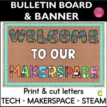 Preview of STEM Posters Makerspace Decor STEM Bulletin Board Ideas for Back to School