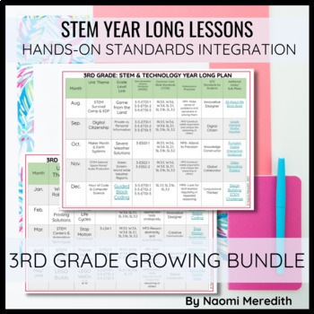 Preview of STEM Project Ideas for 3rd Grade | Growing Year Long Bundle