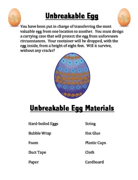Preview of STEM Project Unbreakable Egg