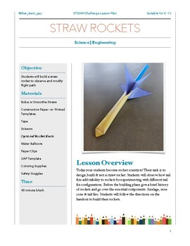 Preview of STEM Rocket Science - Build A Straw Rocket