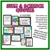STEM & SCIENCE QUOTE POSTERS with a Periodic Table of Elem