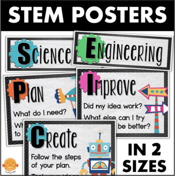 Preview of STEM Posters STEAM Engineering Design Process Science Posters Classroom Decor