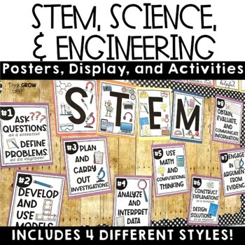 Preview of STEM STEAM Posters Science and Engineering Practices Classroom Decor