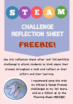 Preview of STEM/STEAM Reflection Sheet FREEBIE