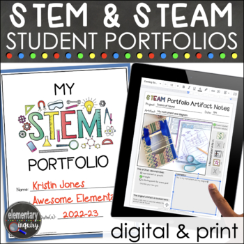Preview of STEM & STEAM Student Portfolios Kit with Digital Template
