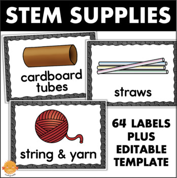 Preview of STEM STEAM Supply Labels + Editable Template