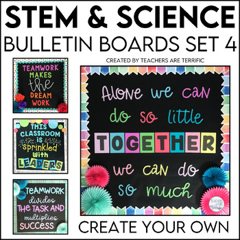Preview of STEM & Science Bulletin Boards 4 Templates and Ideas to Create Your Own - Set 4