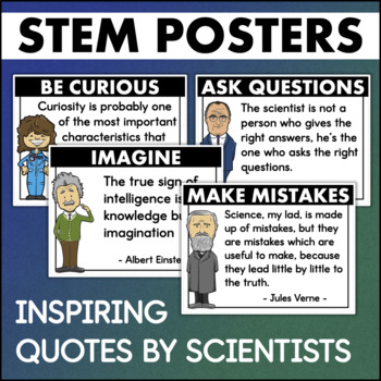 Preview of Famous Scientists & Mathematicians Posters Inspirational Science Quotes STEM