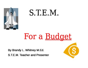 Preview of STEM (Science, Technology ,Engineering and Mathematics) Plans for a Budget