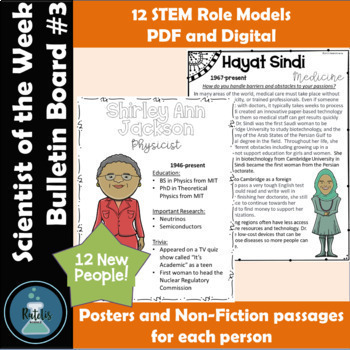 Preview of STEM Scientists of the Week or Month Bulletin Board Set 3