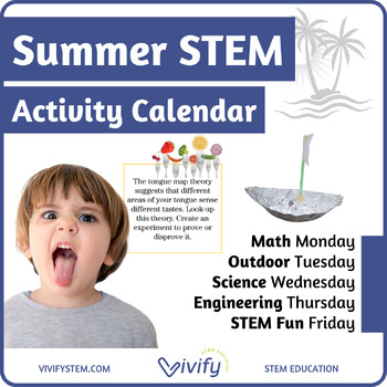 Preview of STEM Summer Activity Calendar: Fun with Math, Science, and Engineering!