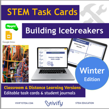 Preview of STEM Task Cards - Winter: Building Icebreakers