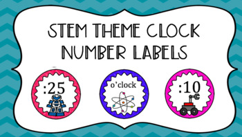 Preview of STEM Theme Clock Number Labels