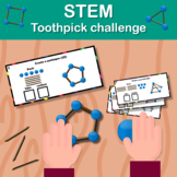 STEM Toothpick Challenge Task Cards / Build 2D & 3D shapes 