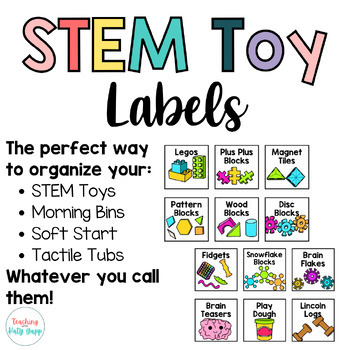 Preview of STEM Toy Labels | Morning Bin Labels | Tactile Tubs Labels | Soft Start