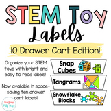STEM Toy Labels for 10 Drawer Carts