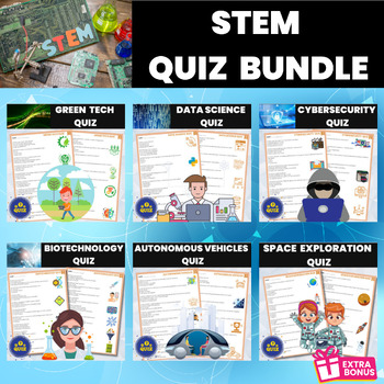 Preview of STEM Trivia Quiz Bundle | STEM Assesment Test | Science Technology Engineering