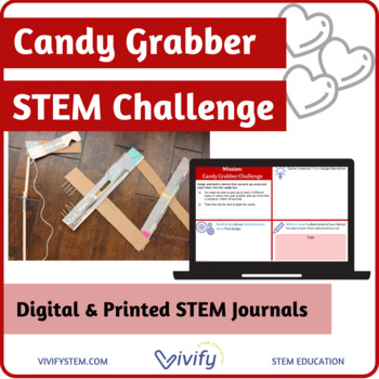 Preview of STEM Valentine's Day Challenge: Candy Grabber Math & Engineering