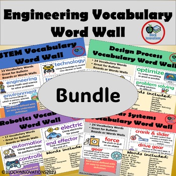 Preview of STEM Vocabulary Word Wall Bundle - 78 Words