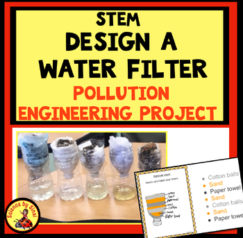 Preview of STEM Water Pollution FILTER Design Project Lab  EARTH DAY MS-ESS3-3, MS-ETS1-2