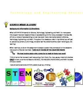 Preview of STEM: What is it? Poster Assignment