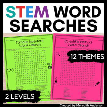Preview of STEM Word Search Printables Early Finisher Activity